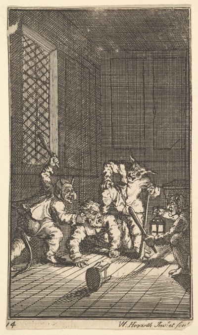 Hudibras Catechizzato, Diciassette Piccole Illustrazioni per Hudibras di Samuel Butler, no. 14 da William Hogarth