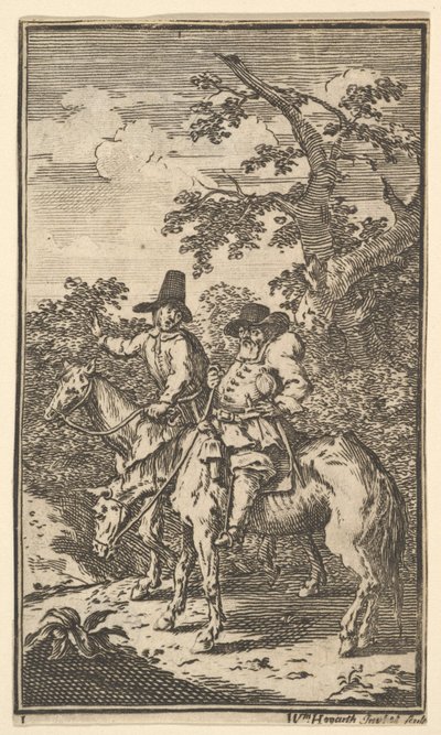Hudibras Sallying Forth Seventeen Small Illustrations per Hudibras di Samuel Butler da William Hogarth