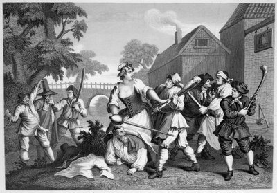 Hudibras il cavaliere si sottomette a Trulla da William Hogarth