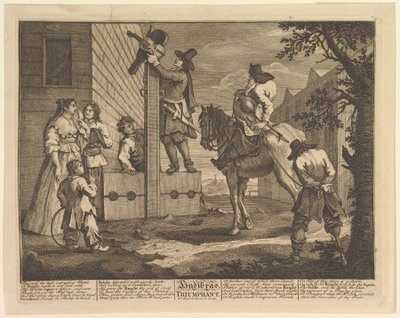 Hudibras Trionfante Dodici Grandi Illustrazioni per Hudibras di Samuel Butler, Tavola 4, 1725-68 da William Hogarth