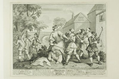 Hudibras sconfitto da Trulla, tavola cinque di Hudibras da William Hogarth