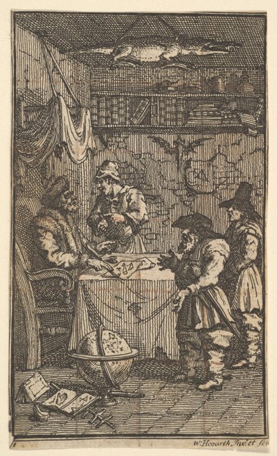 Hudibras visita Sidrophel Diciassette piccole illustrazioni per Hudibras di Samuel Butler da William Hogarth