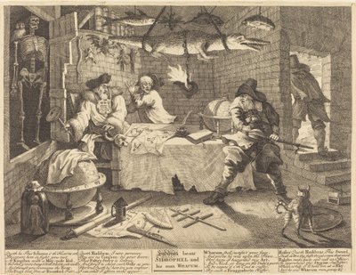 Hudibras batte Sidrophel e il suo uomo Whacum da William Hogarth