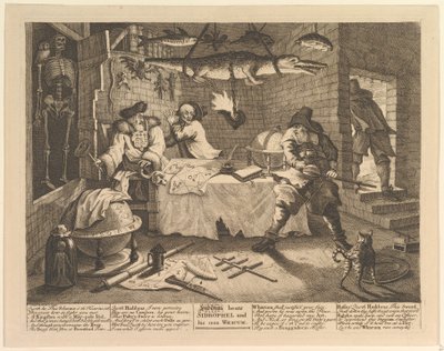 Hudibras batte Sidrophel e il suo uomo Whacum da William Hogarth