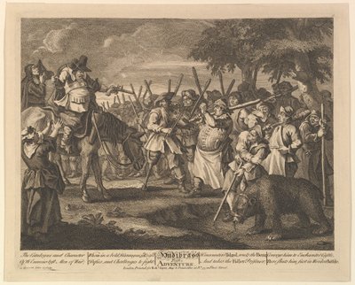 Prima avventura di Hudibrass Dodici grandi illustrazioni per Hudibras di Samuel Butler, Pl..., 1725-68 da William Hogarth