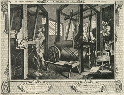 Interno di un laboratorio di tessitura, 1747, 1925 da William Hogarth