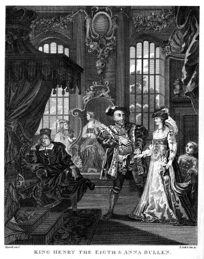Re Enrico VIII e Anna Bolena da William Hogarth