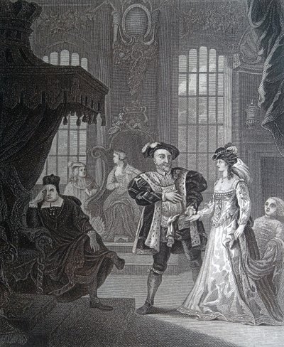 Re Enrico VIII e Anna Bolena da William Hogarth