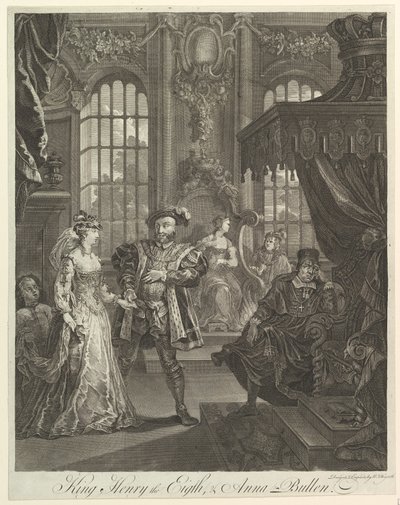 Re Enrico VIII e Anna Bullen da William Hogarth