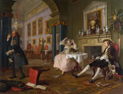 Il Matrimonio alla Moda: II - Il Tête-à-Tête, c.1743 da William Hogarth