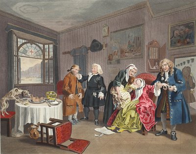 Matrimonio alla moda, Tavola VI, La morte della signora, illustrazione da 