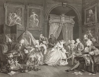 Marriage à la Mode, foglio 4: La toilette da William Hogarth
