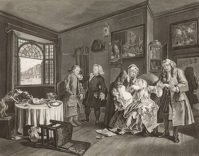 Matrimonio alla moda, Tavola 6: La morte della contessa da William Hogarth