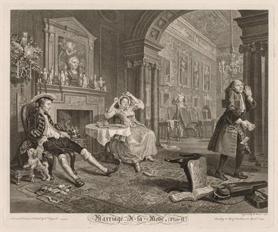 Matrimonio alla moda: Piatto II, 1745 da William Hogarth