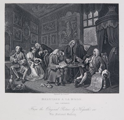 Matrimonio à la mode: il contratto da William Hogarth
