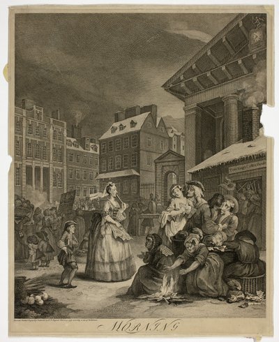Mattina, tavola uno da Le quattro ore del giorno da William Hogarth