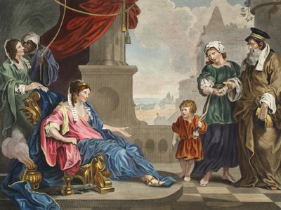 Mosè portato alla figlia del Faraone, illustrazione da 