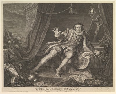 Mr. Garrick nel personaggio di Riccardo III da William Hogarth