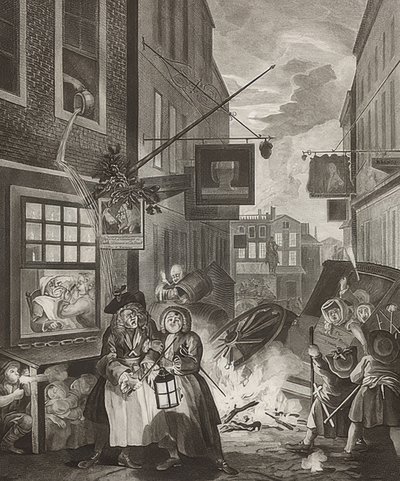 Notte. Da: Le quattro ore del giorno da William Hogarth