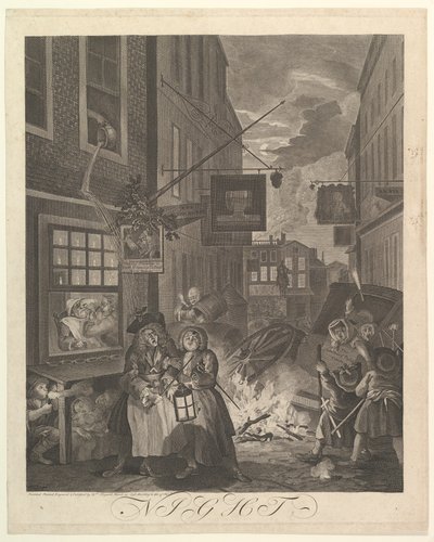 Notte Le quattro ore del giorno, 25 marzo 1738 da William Hogarth