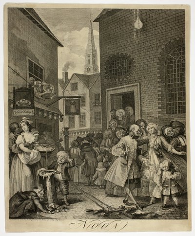 Mezzogiorno, tavola due da Le quattro ore del giorno da William Hogarth