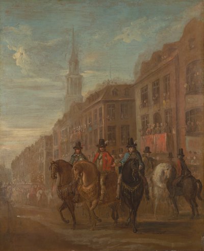 Processione di restaurazione di Carlo II a Cheapside da William Hogarth