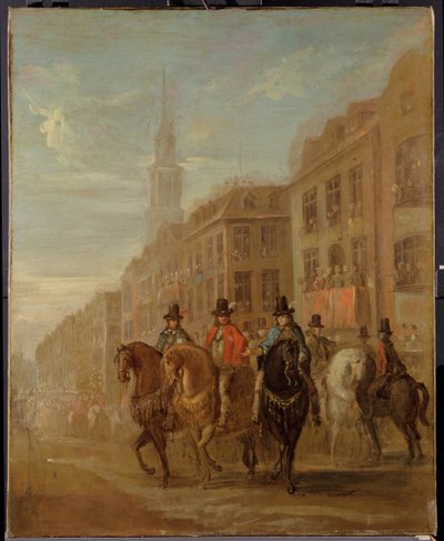 Processione di restaurazione di Carlo II a Cheapside, c.1745 da William Hogarth