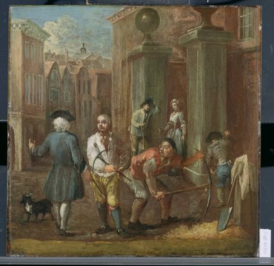 Insegna per un pavimentatore, c.1725 da William Hogarth