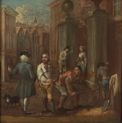 Insegna per un pavimentatore da William Hogarth