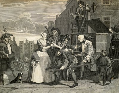 Scene di strada a Londra da William Hogarth