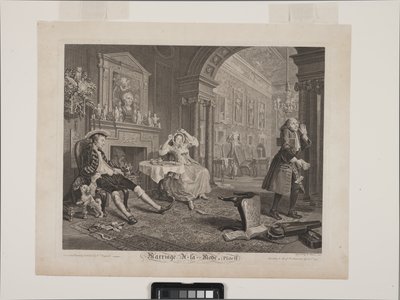 La scena della colazione: Matrimonio alla moda, Piatto 2 da William Hogarth