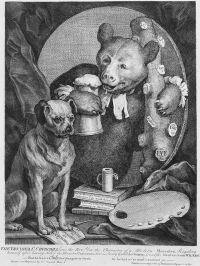 Il Bruiser Charles Churchill, una volta il reverendo, nel ruolo di un Ercole russo, 1763 da William Hogarth