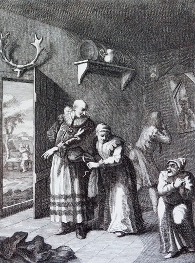 Il curato e il barbiere che si travestono per portare Don Chisciotte a casa di William Hogarth da William Hogarth