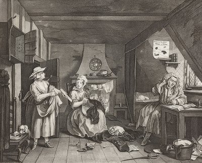 Il poeta in difficoltà da William Hogarth