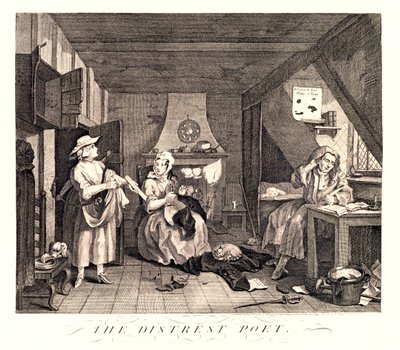 Il poeta in difficoltà da William Hogarth