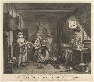 Il poeta in difficoltà, 15 dicembre 1740 da William Hogarth