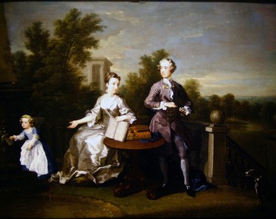 La famiglia Edwards Hamilton sulla loro terrazza a Kensington da William Hogarth