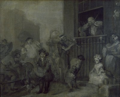 Il musicista infuriato, XVII secolo da William Hogarth