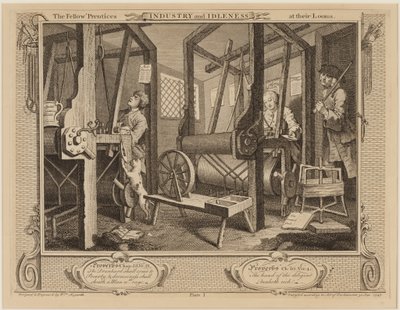 I compagni apprendisti ai loro telai da William Hogarth