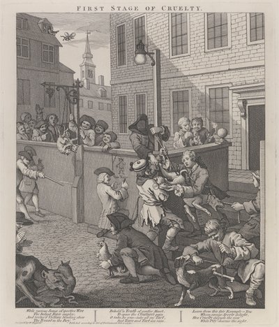 Il Primo Stadio della Crudeltà: Bambini che Torturano Animali da William Hogarth