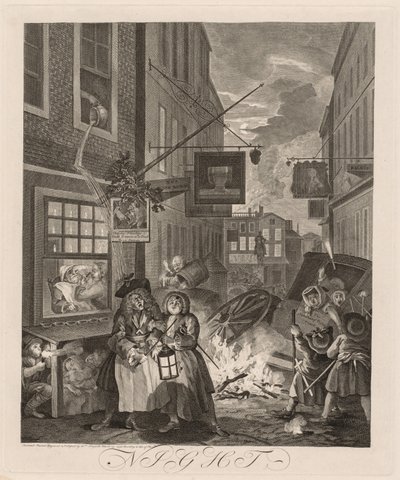 Le quattro ore del giorno: Notte da William Hogarth