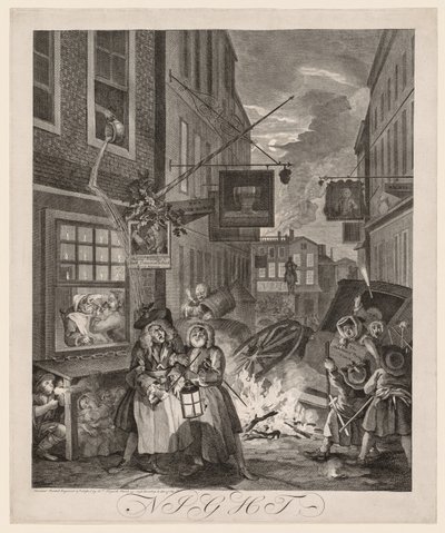 Le quattro ore del giorno: Notte da William Hogarth