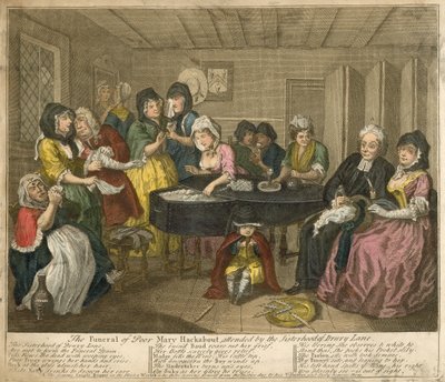 Il funerale della povera Mary Hackabout, assistito dalla sorellanza di Drury Lane da William Hogarth