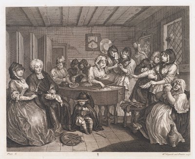 Il funerale della prostituta, disegnato nel 1732, stampato nel 1744 da William Hogarth