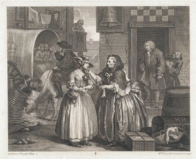 La ragazza innocente diventa una prostituta da William Hogarth