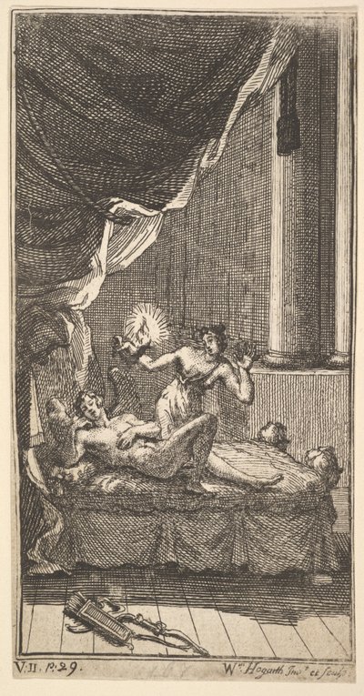 La nuova metamorfosi, Tavola 6: La storia di Cupido e Psiche, 1724 da William Hogarth