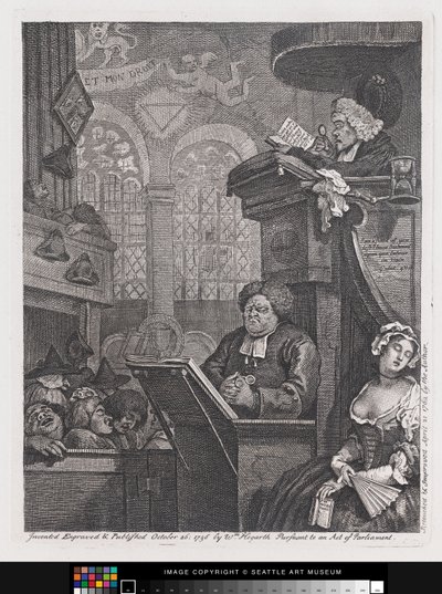 La congregazione dormiente da William Hogarth