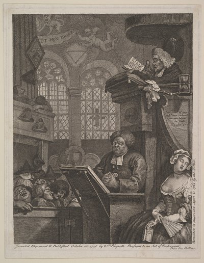 La congregazione addormentata, 21 aprile 1762 da William Hogarth