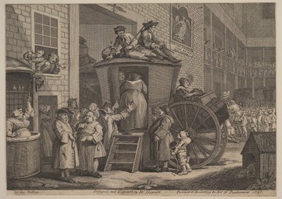 La diligenza, o Il cortile della locanda di campagna, 1747 da William Hogarth