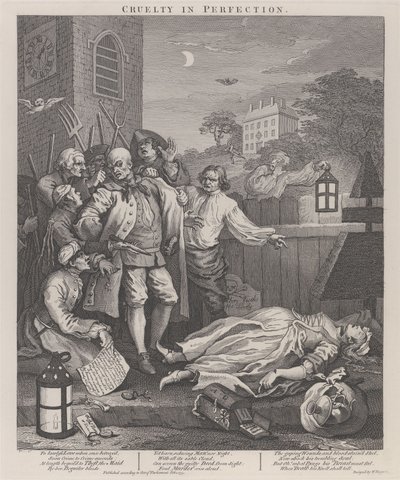 Il terzo stadio della crudeltà: la crudeltà nella perfezione da William Hogarth